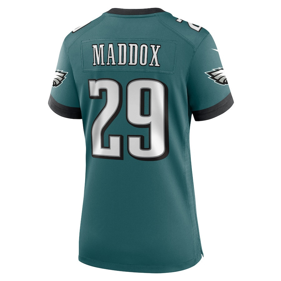 Avonte Maddox #29 Philadelphia Eagles Super Bowl LIX Women's Jersey - Midnight Green