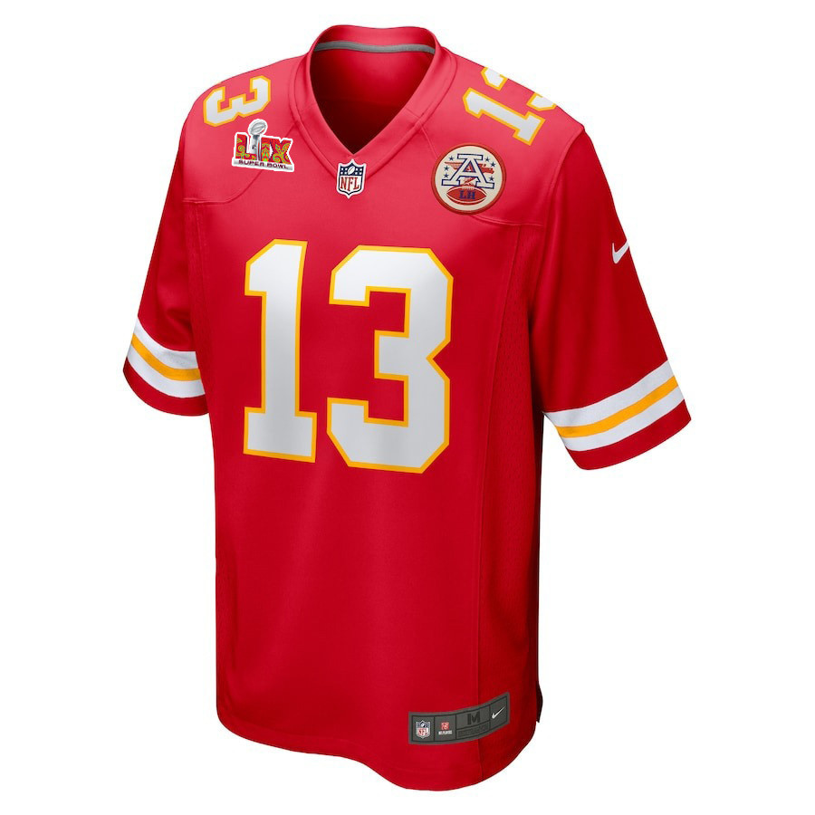 Nazeeh Johnson #13 Kansas City Chiefs Super Bowl LIX YOUTH Jersey - Red