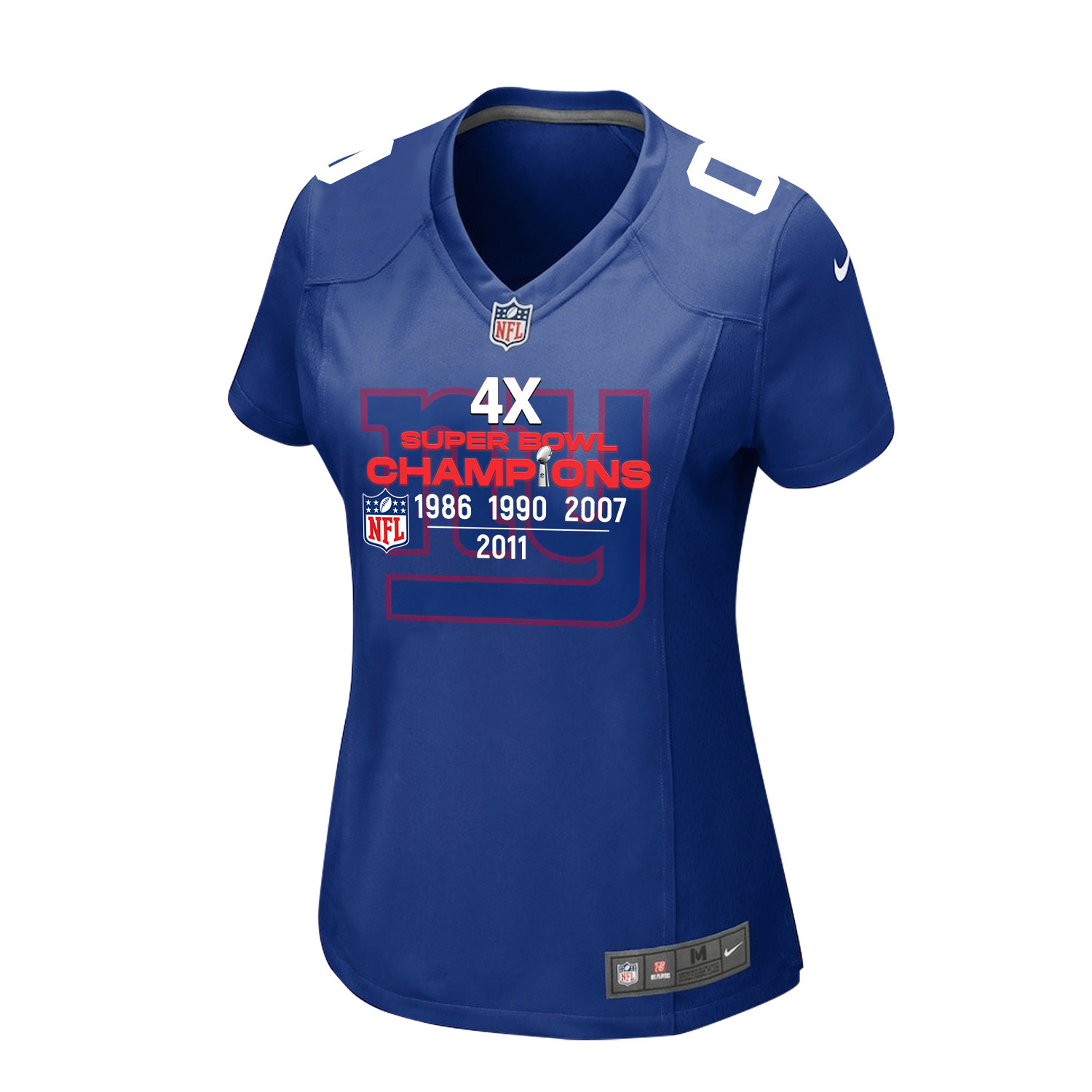 New York Giants 4X Super Bowl Champions Jersey - Women, Royal