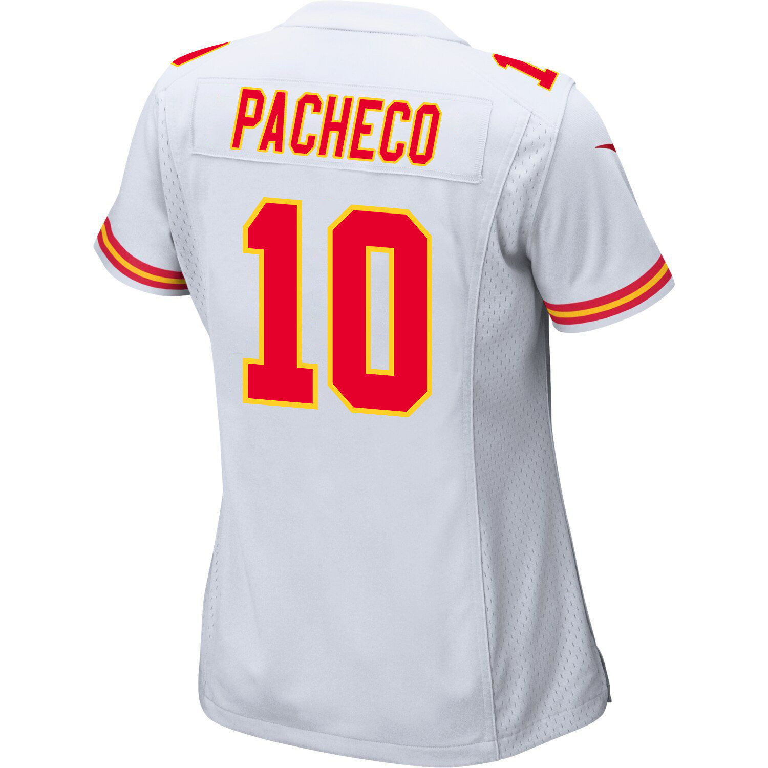 Isiah Pacheco 10 Kansas City Chiefs Super Bowl LVIII Patch Game Women Jersey - White