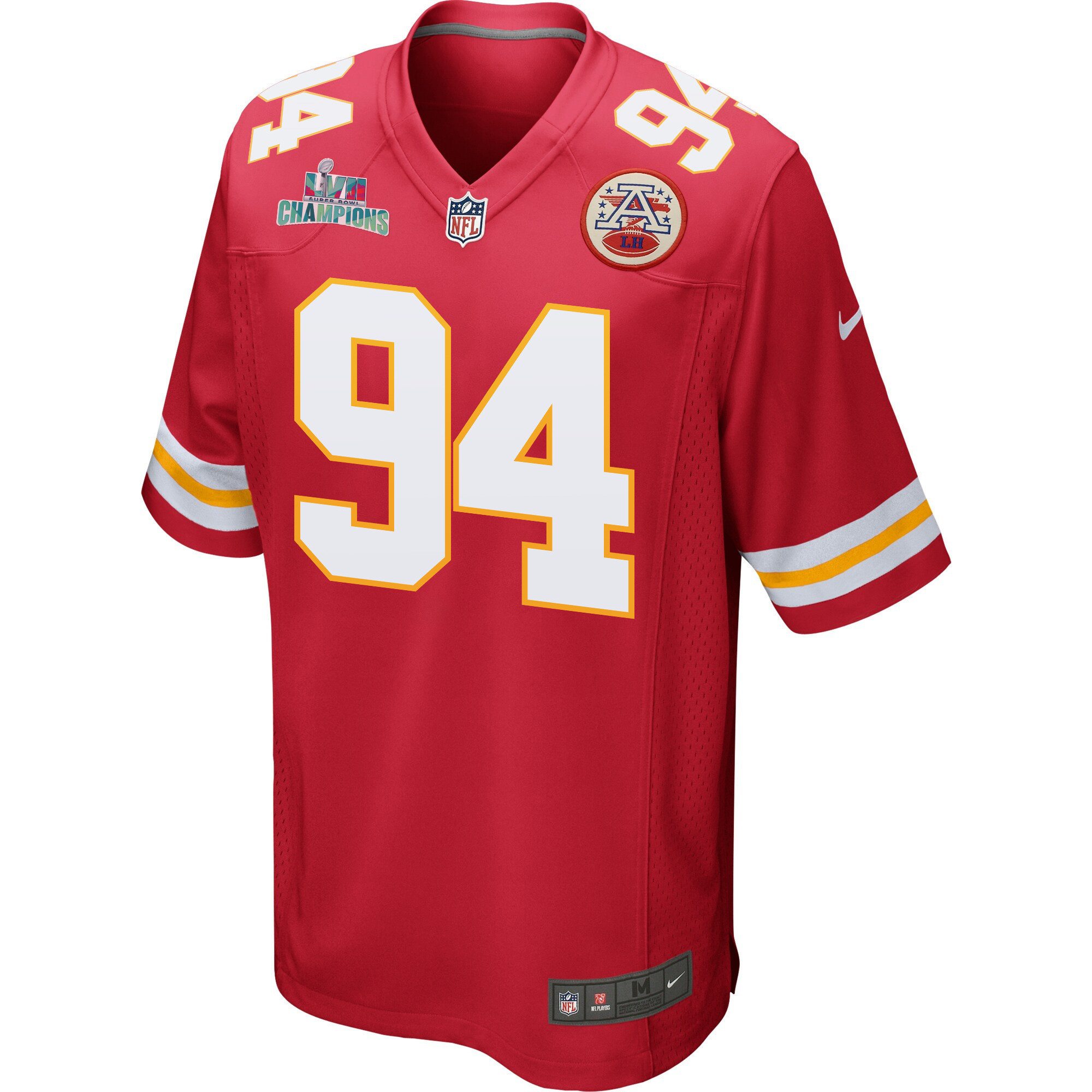 Malik Herring 94 Kansas City Chiefs Super Bowl LVII Champions Men Game Jersey - Red