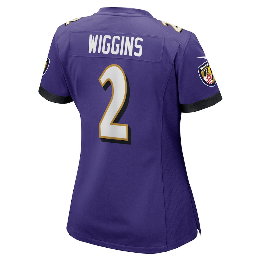 Nate Wiggins #2 Baltimore Ravens Super Bowl LIX Women's Jersey - Purple