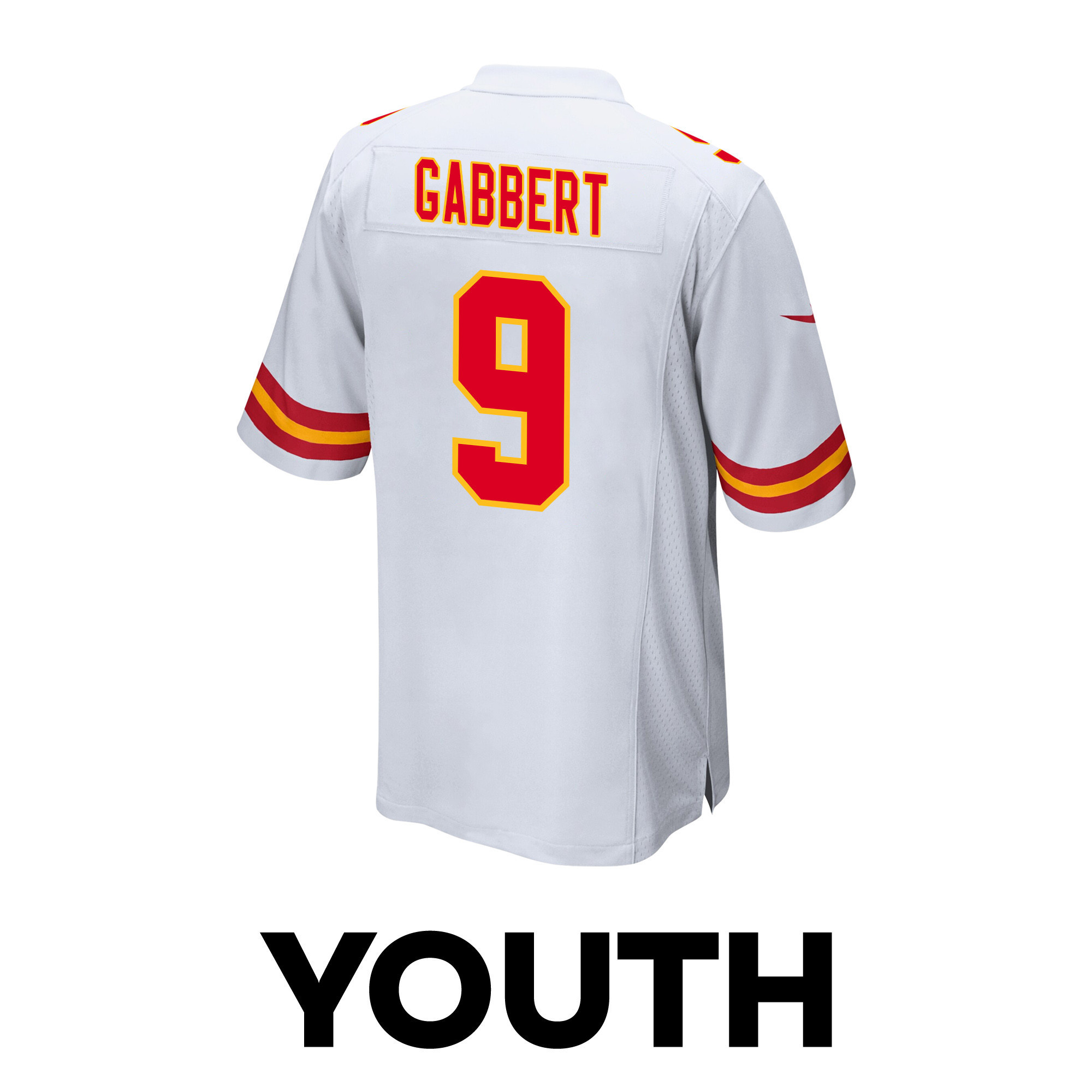 Blaine Gabbert 9 Kansas City Chiefs Super Bowl LVIII Patch Game YOUTH Jersey - White