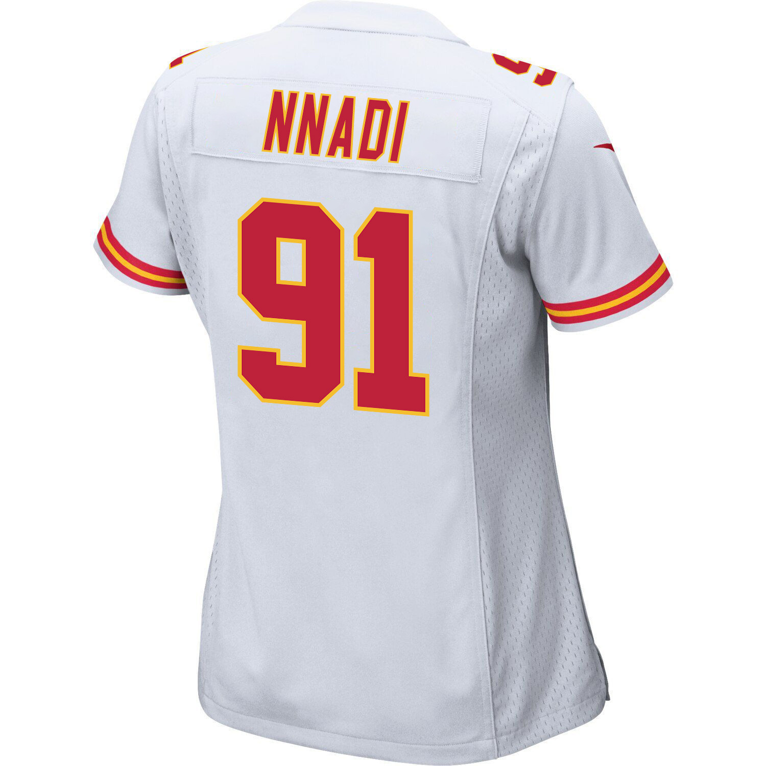 Derrick Nnadi 91 Kansas City Chiefs Super Bowl LVII Champions 3 Stars Women Game Jersey - White