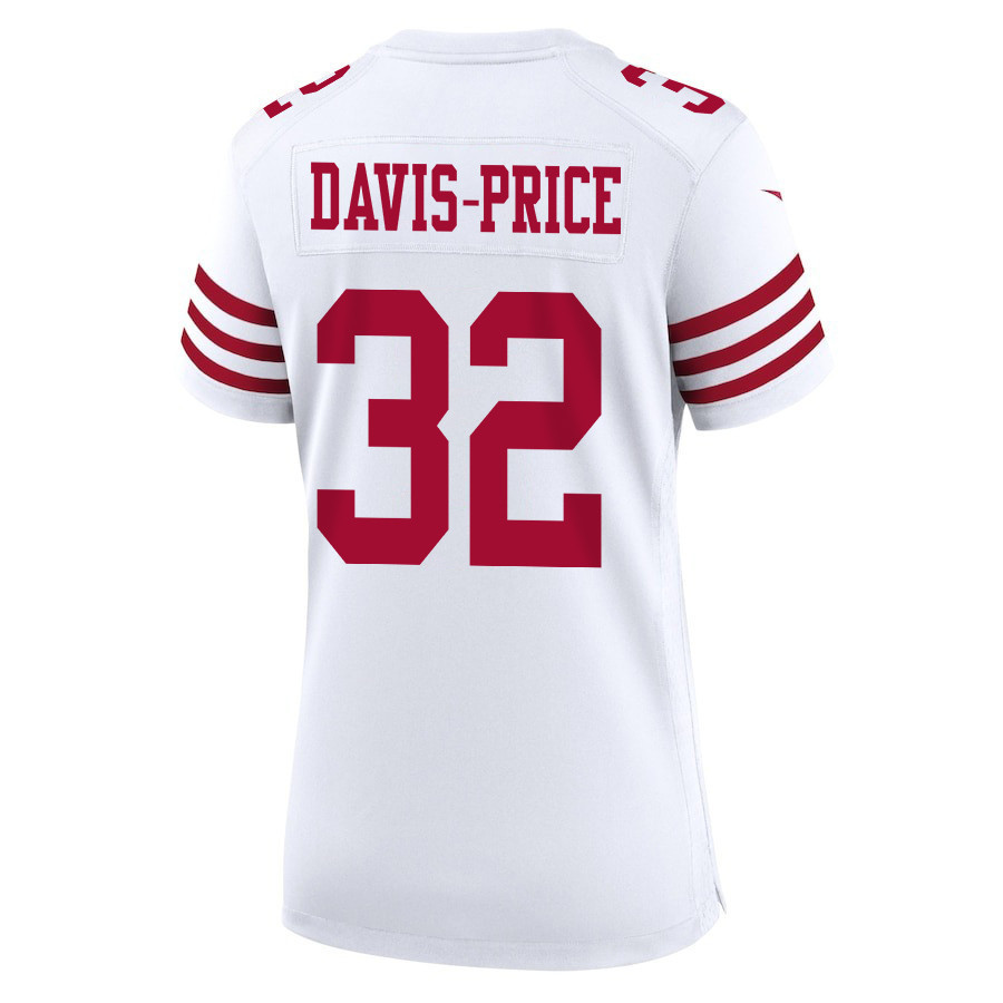 Tyrion Davis-Price 32 San Francisco 49ers Super Bowl LVIII Patch Game Women Jersey - White