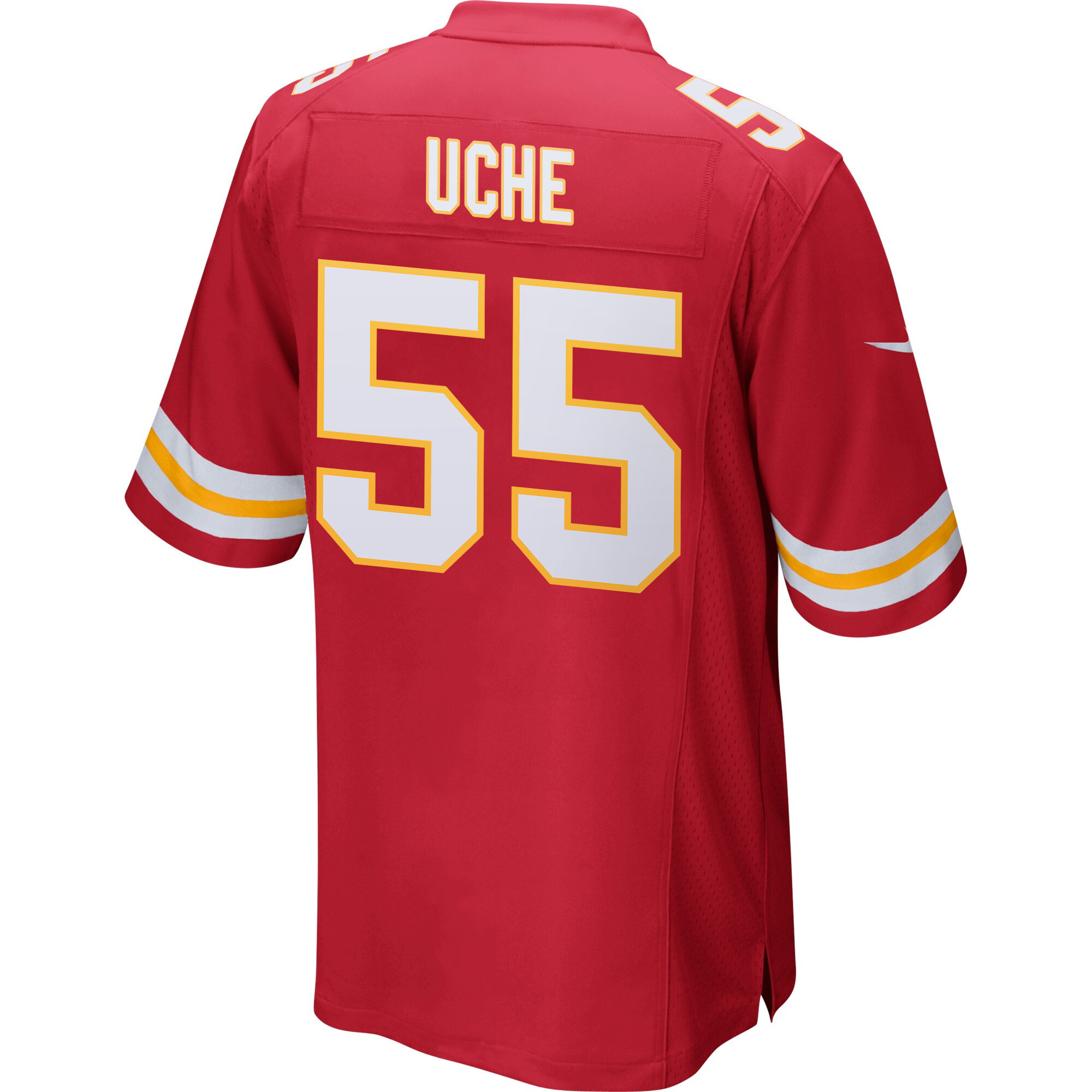 Joshua Uche 55 Kansas City Chiefs Super Bowl LIX New Orleans Patch Game Men Jersey - Red