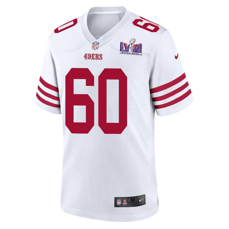 Ilm Manning 60 San Francisco 49ers Super Bowl LVIII Patch Game Men Jersey - White
