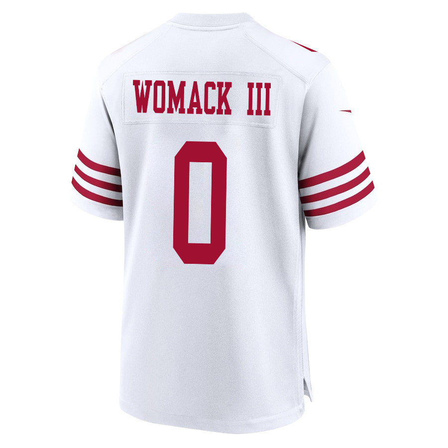 Samuel Womack III 0 San Francisco 49ers Super Bowl LVIII Patch Game Men Jersey - White