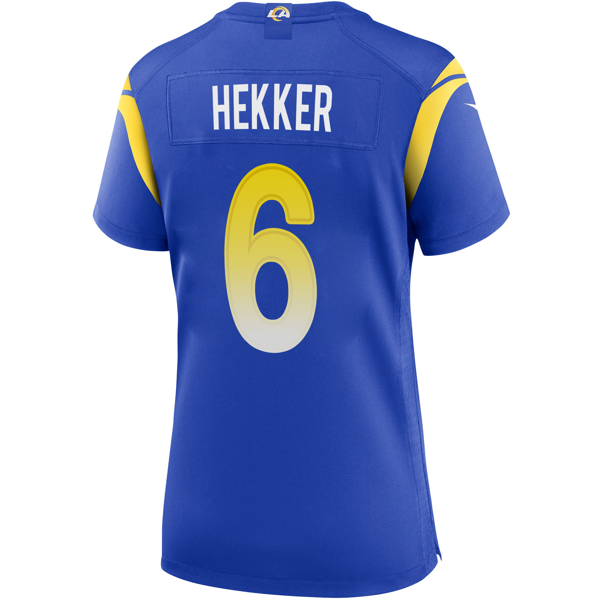 Super Bowl LVI Champions Los Angeles Rams Johnny Hekker 6 Royal Women's Jersey Jersey