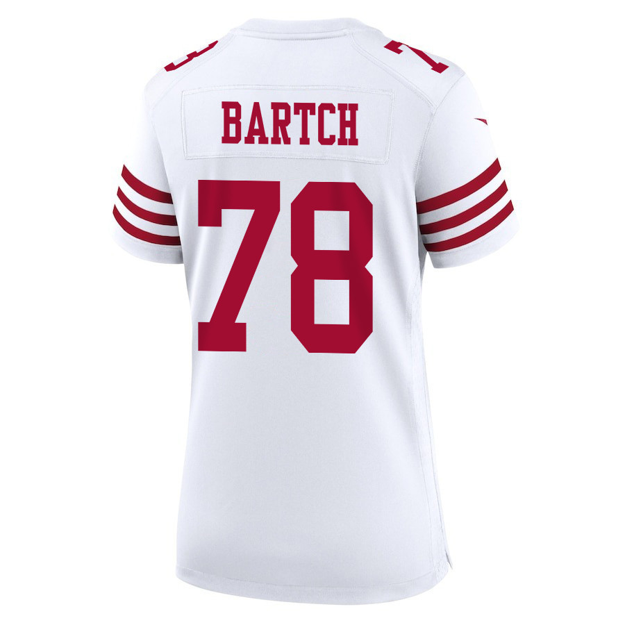 Ben Bartch 78 San Francisco 49ers Super Bowl LVIII Patch Game Women Jersey - White