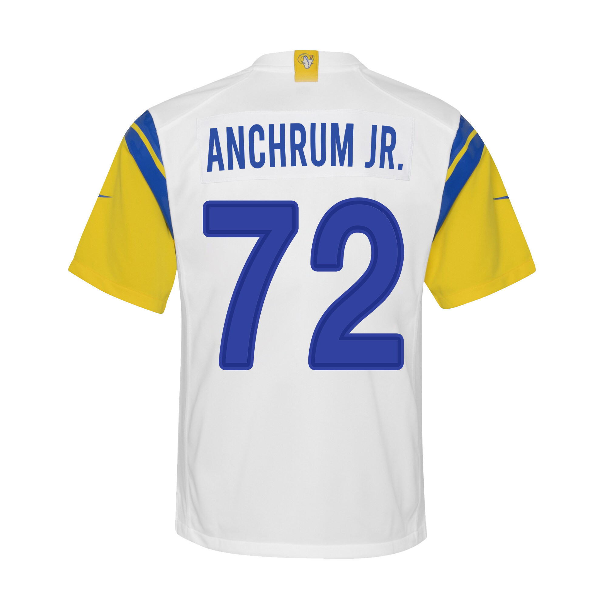 Super Bowl LVI Champions Los Angeles Rams Tremayne Anchrum Jr. 72 White Youth's Jersey Jersey
