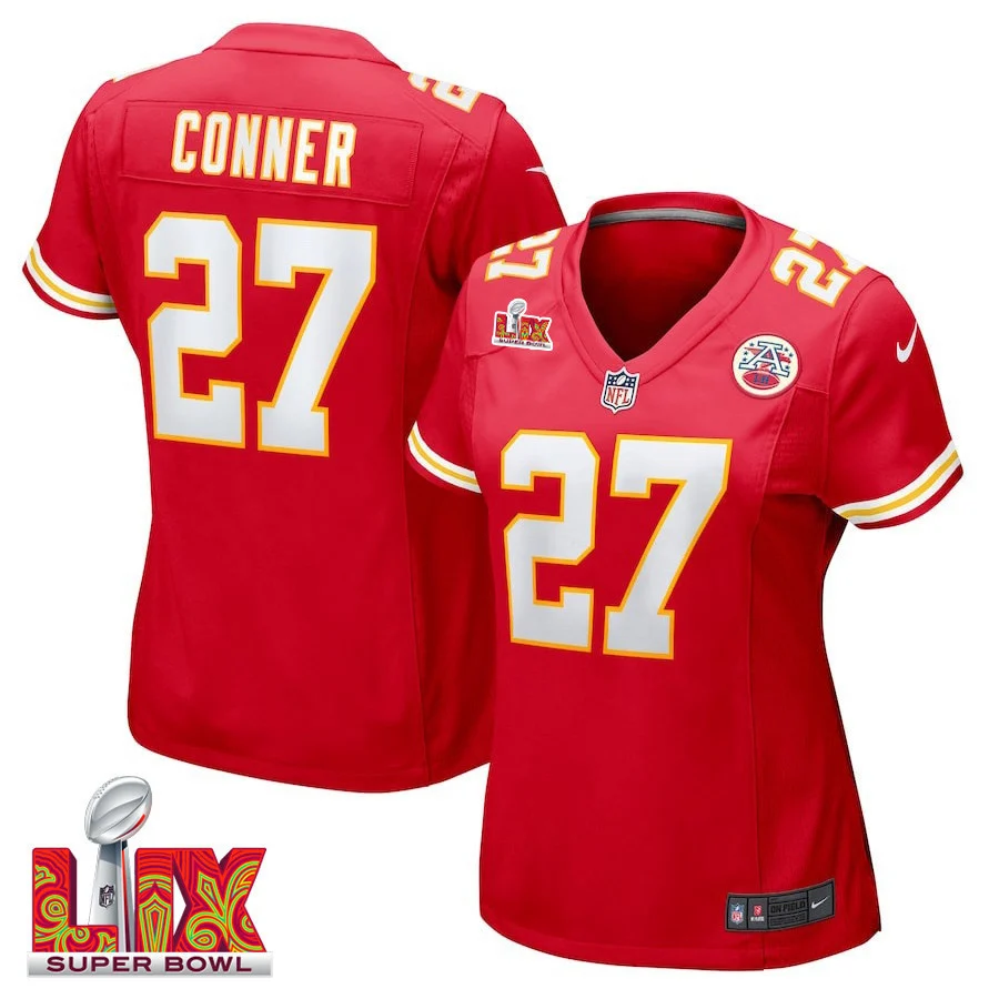 Chamarri Conner #27 Kansas City Chiefs Super Bowl LIX Women's Jersey - Red