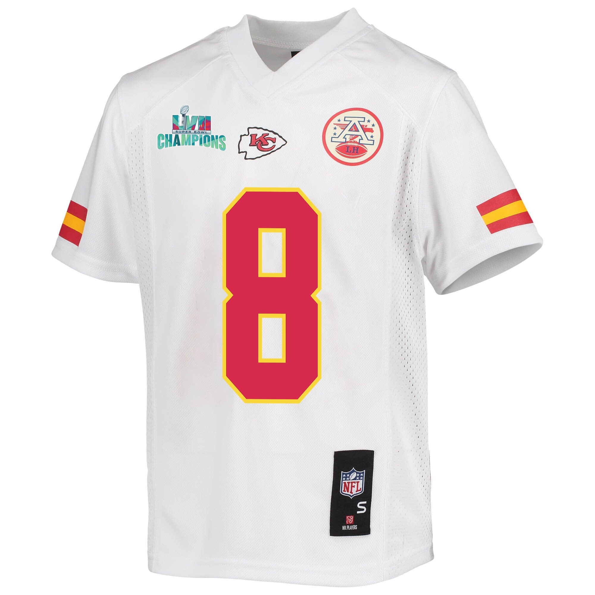 Carlos Dunlap 8 Kansas City Chiefs Super Bowl LVII Champions Youth Game Jersey - White