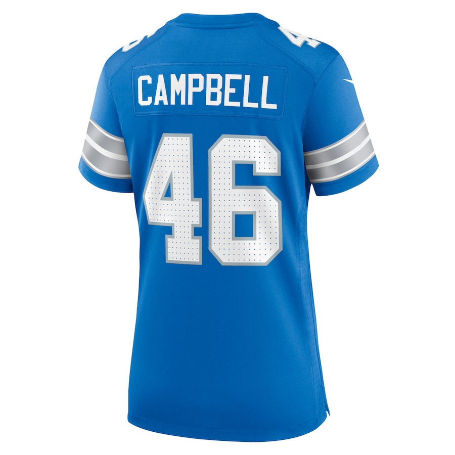 Jack Campbell #46 Detroit Lions Super Bowl LIX Women's Jersey - Blue