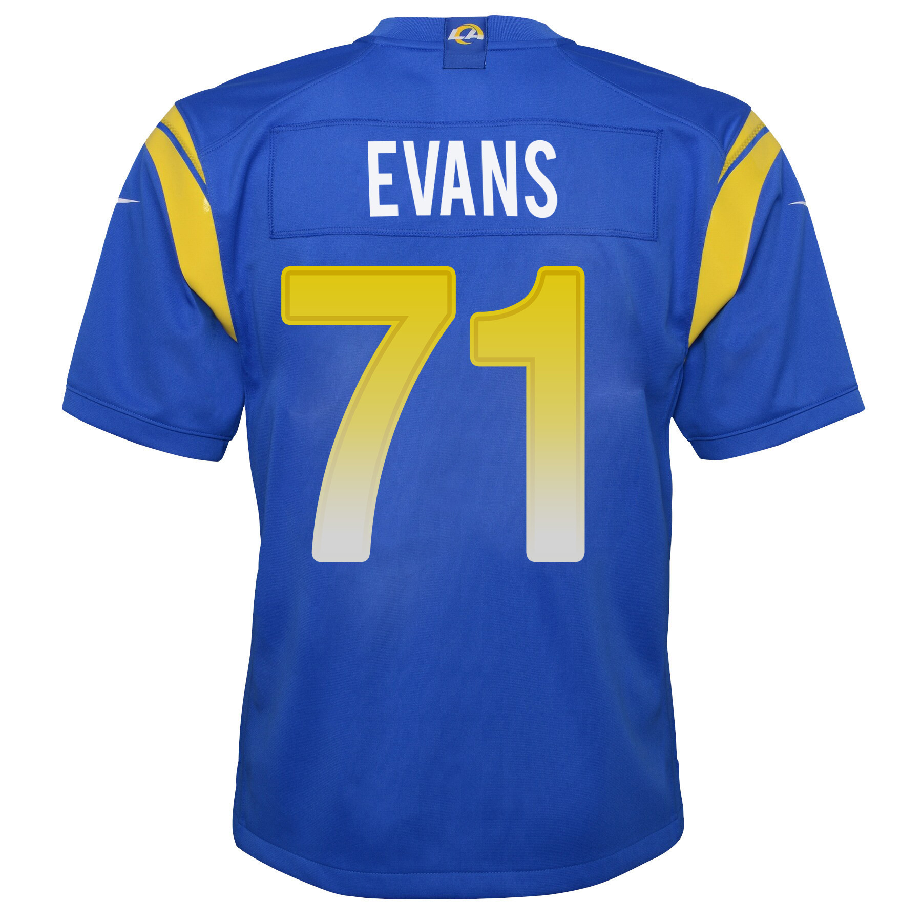 Super Bowl LVI Champions Los Angeles Rams Bobby Evans 71 Royal Youth's Jersey Jersey