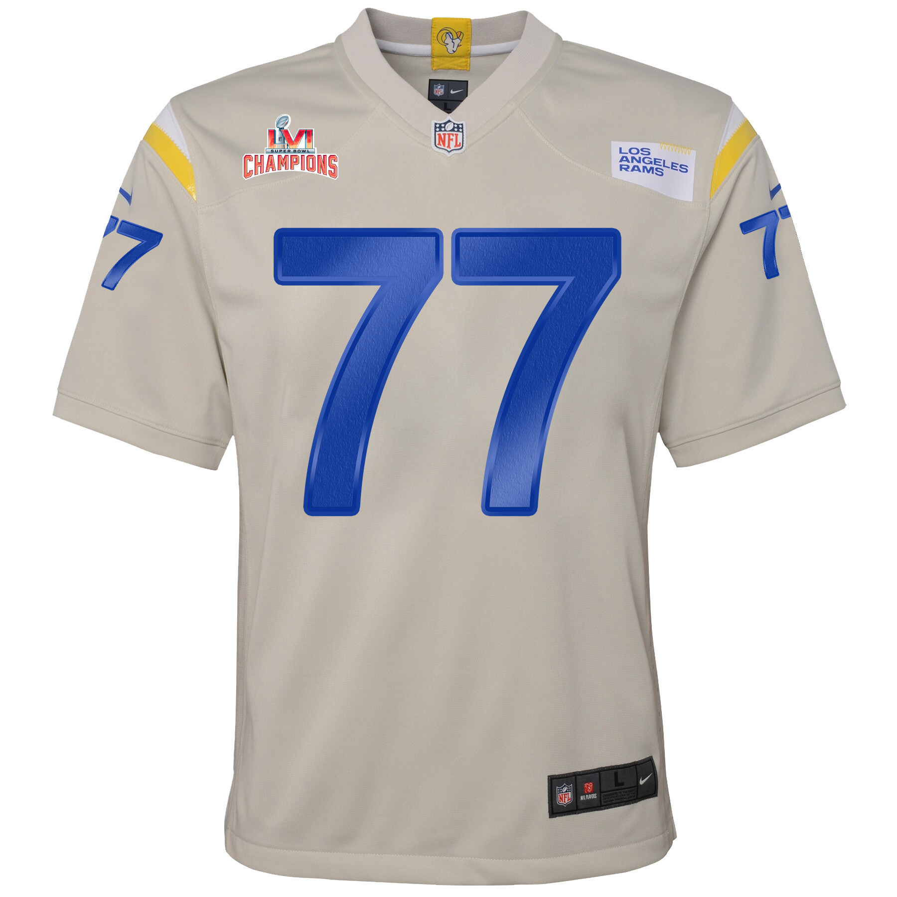 Super Bowl LVI Champions Los Angeles Rams Andrew Whitworth 77 Bone Youth's Jersey Jersey