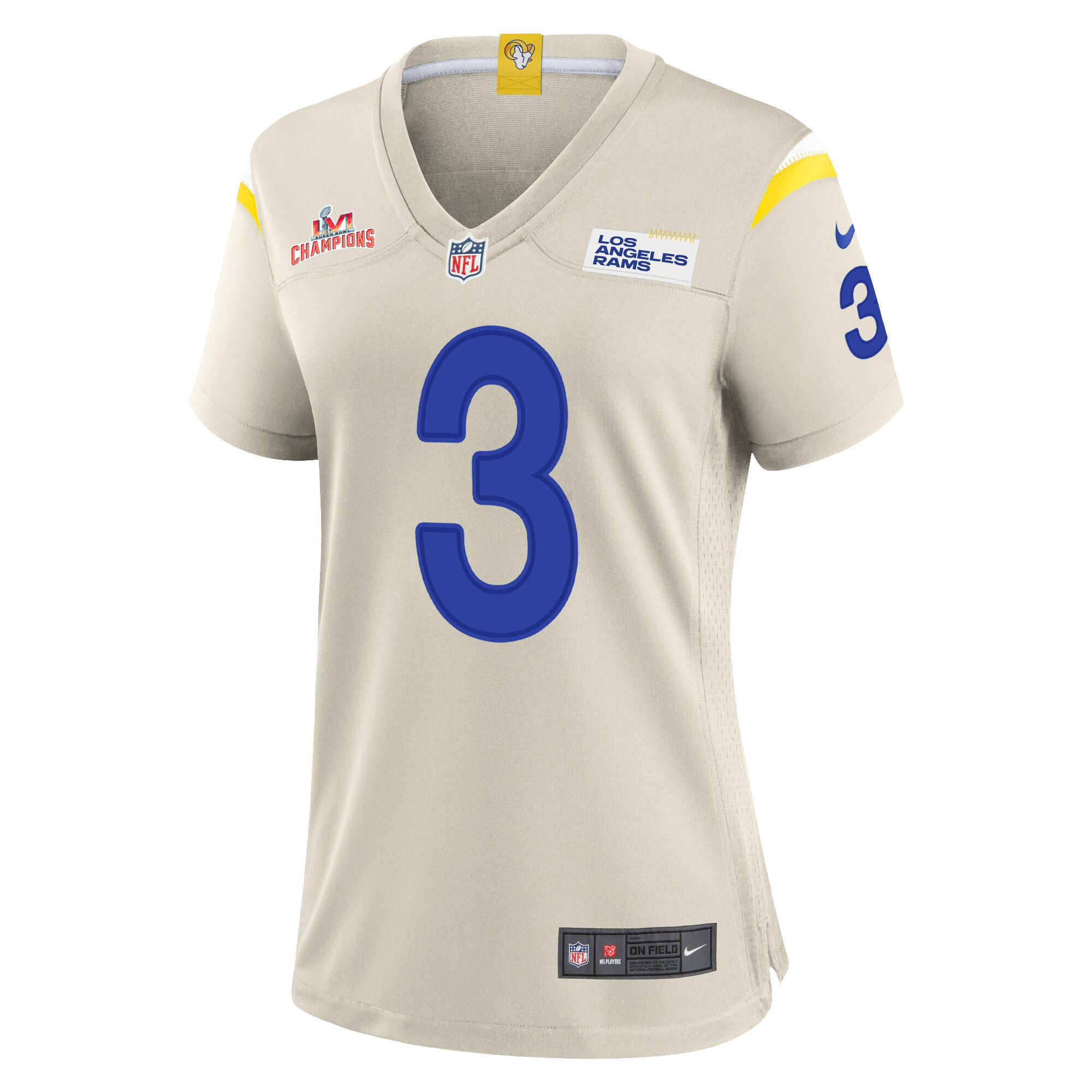 Super Bowl LVI Champions Los Angeles Rams Odell Beckham Jr. 3 Bone Women's Jersey Jersey