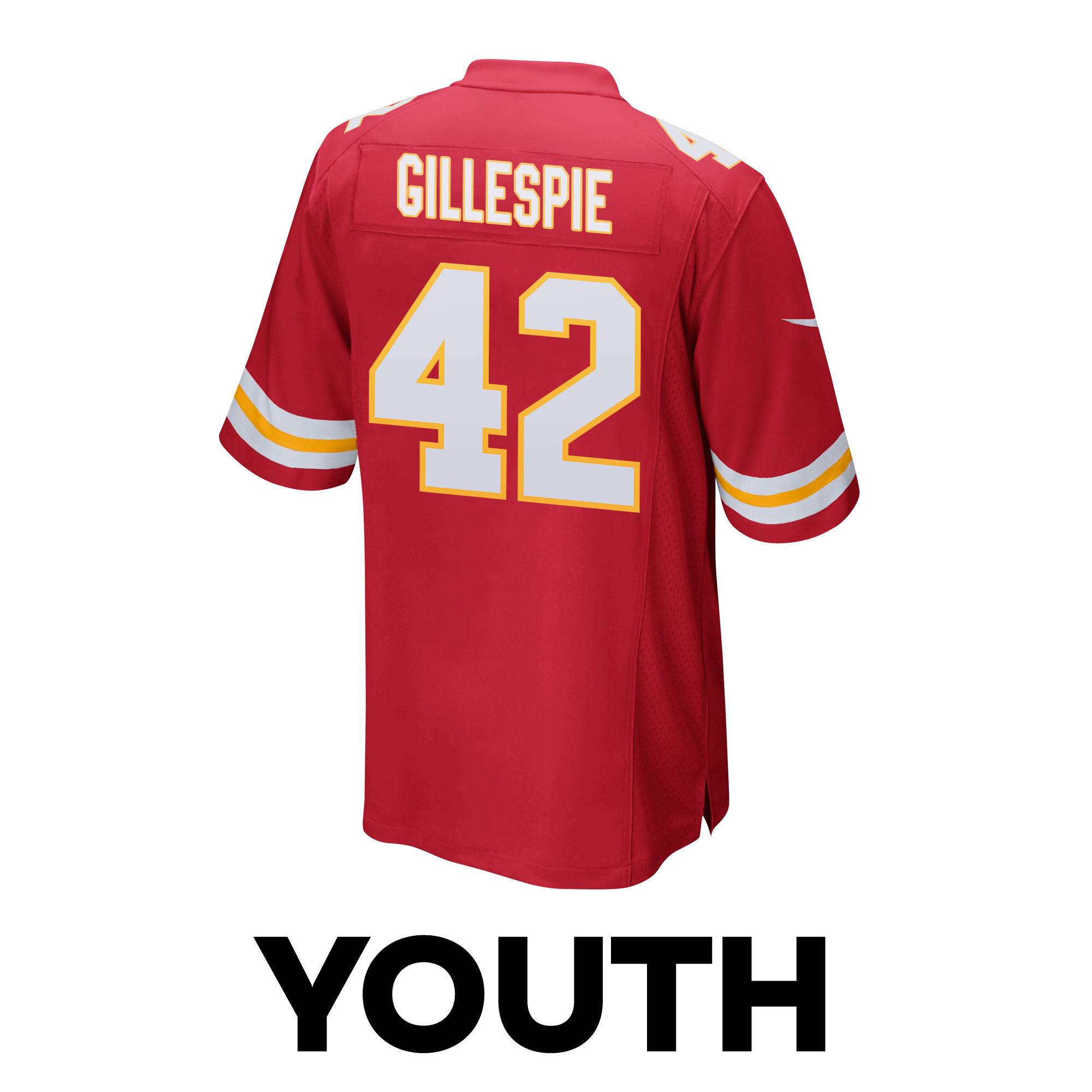 Tyree Gillespie 42 Kansas City Chiefs Super Bowl LVIII Patch Game YOUTH Jersey - Red