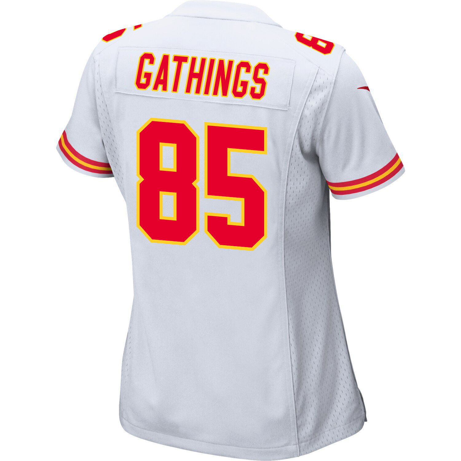 Izaiah Gathings 85 Kansas City Chiefs Super Bowl LVIII Patch Game Women Jersey - White