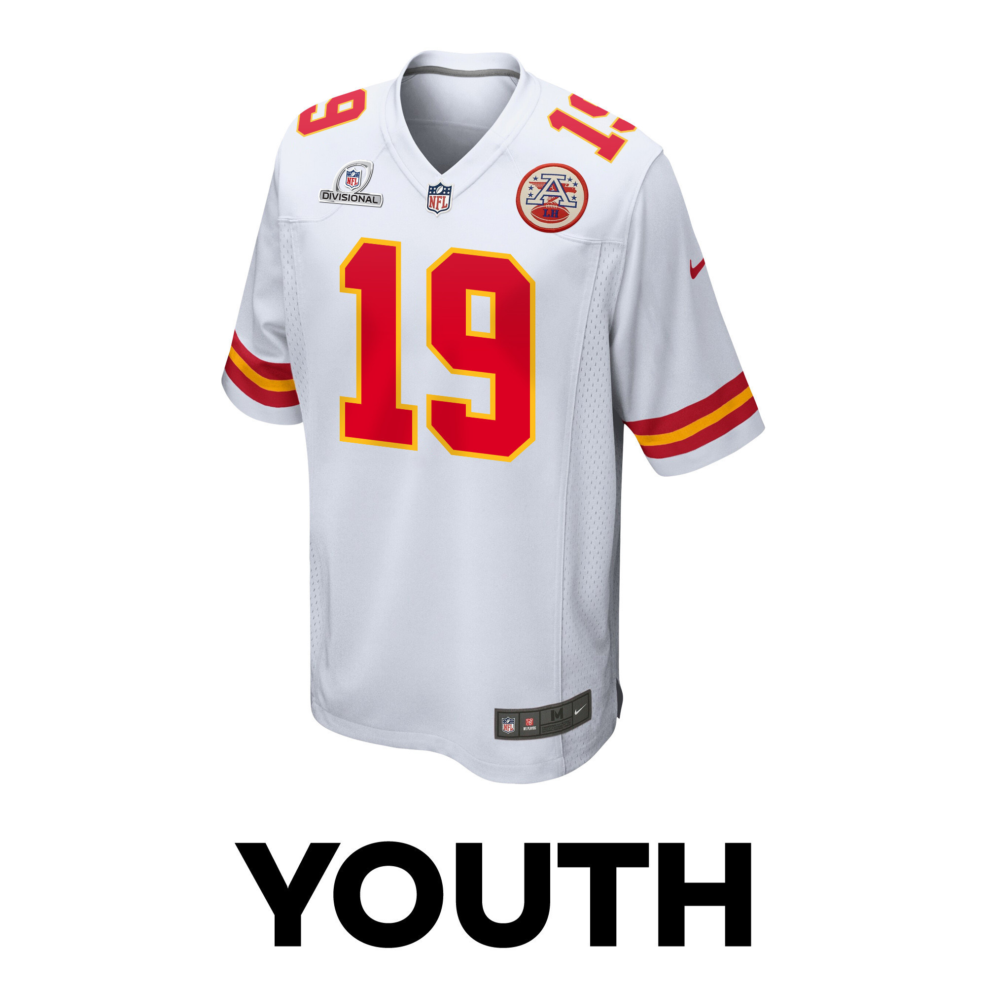 Kadarius Toney 19 Kansas City Chiefs Super Bowl LVIII Patch Game YOUTH Jersey - White