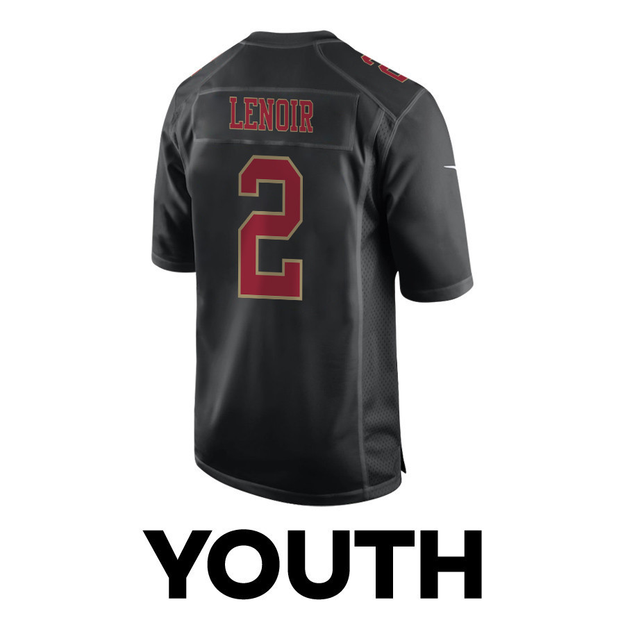 Deommodore Lenoir 2 San Francisco 49ers Super Bowl LVIII Patch Fashion Game YOUTH Jersey - Carbon Black