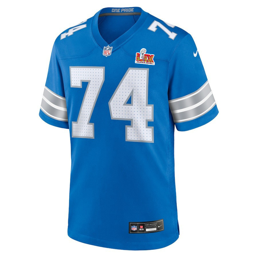 Kayode Awosika #74 Detroit Lions Super Bowl LIX YOUTH Jersey - Blue