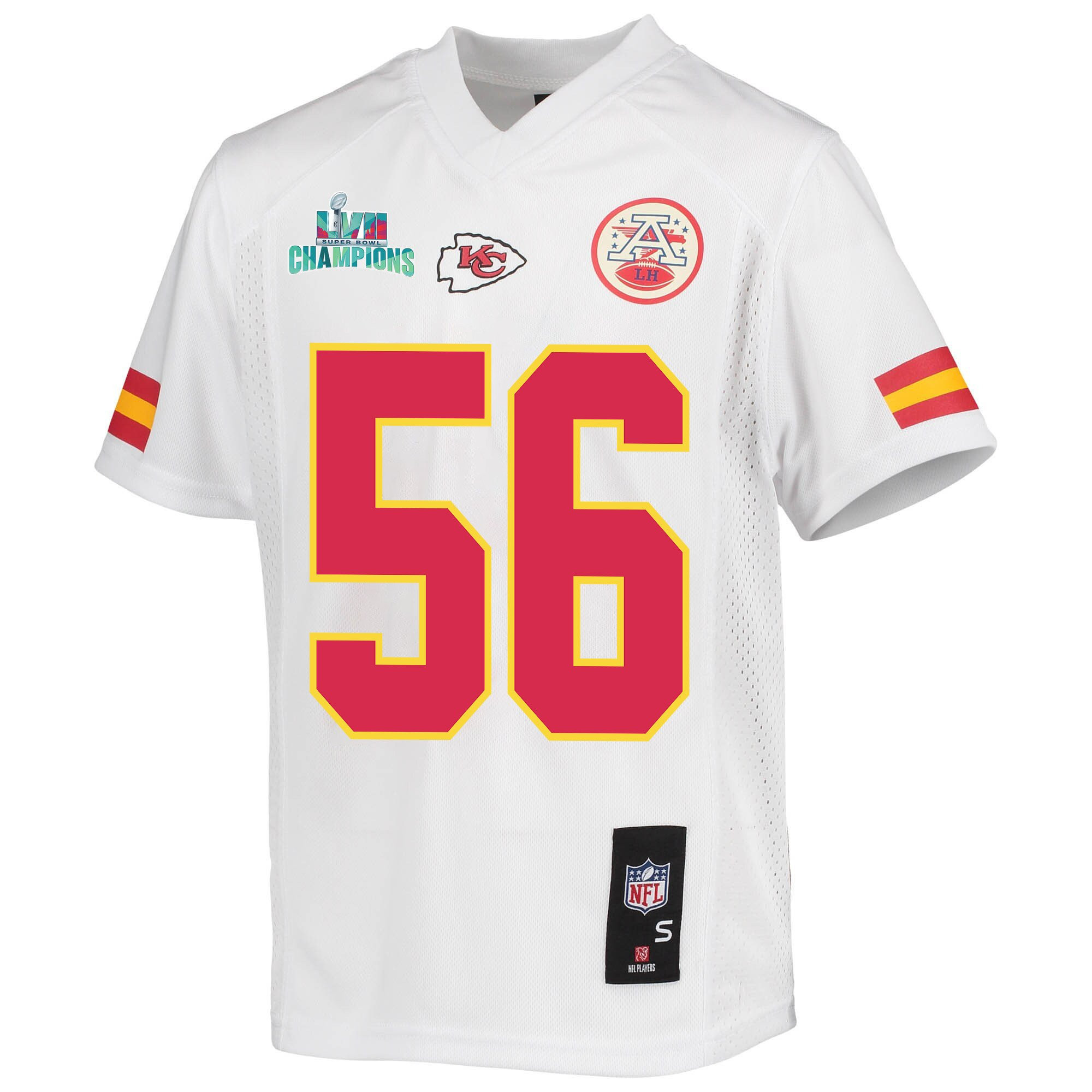 George Karlaftis 56 Kansas City Chiefs Super Bowl LVII Champions Youth Game Jersey - White