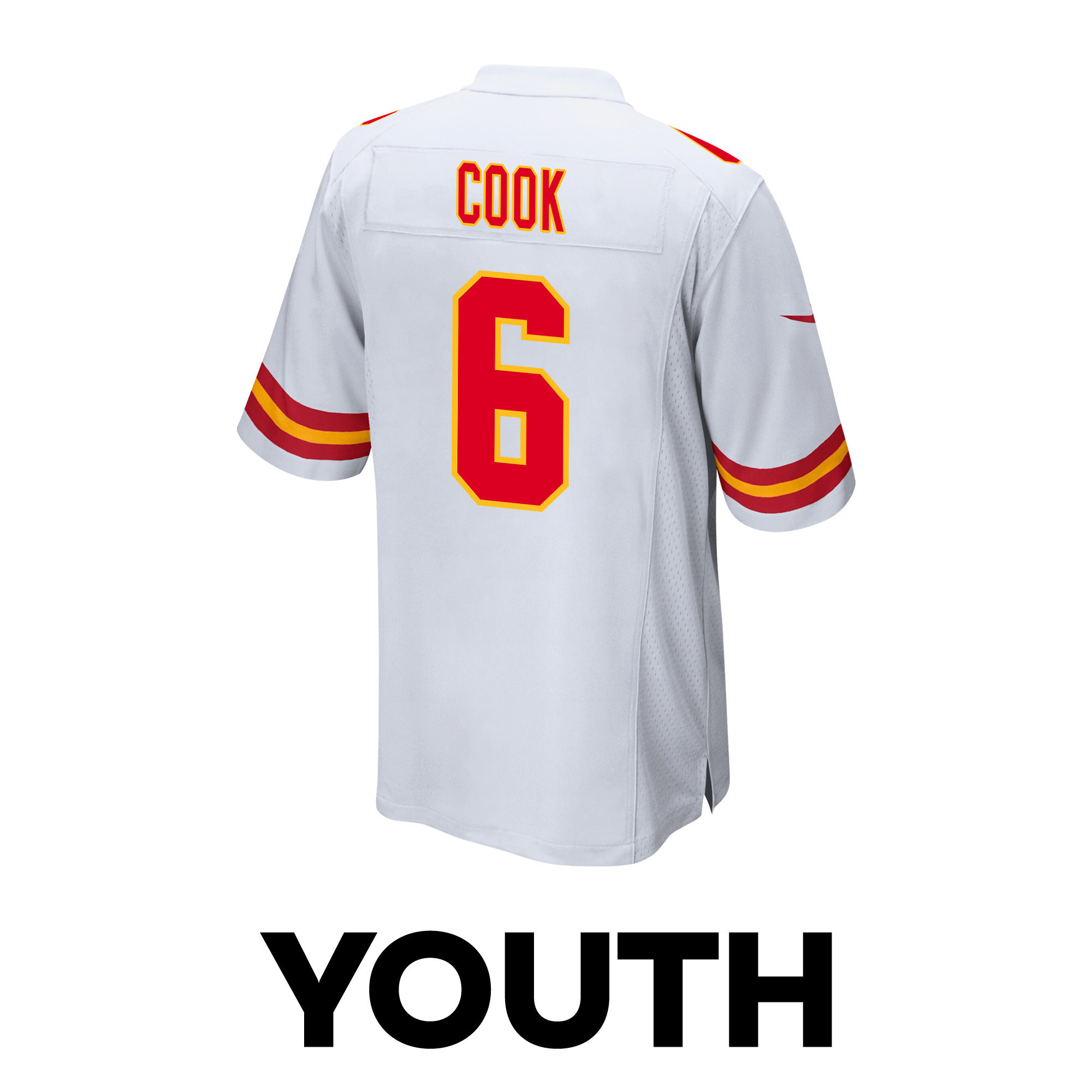 Bryan Cook 6 Kansas City Chiefs Super Bowl LVIII Patch Game YOUTH Jersey - White