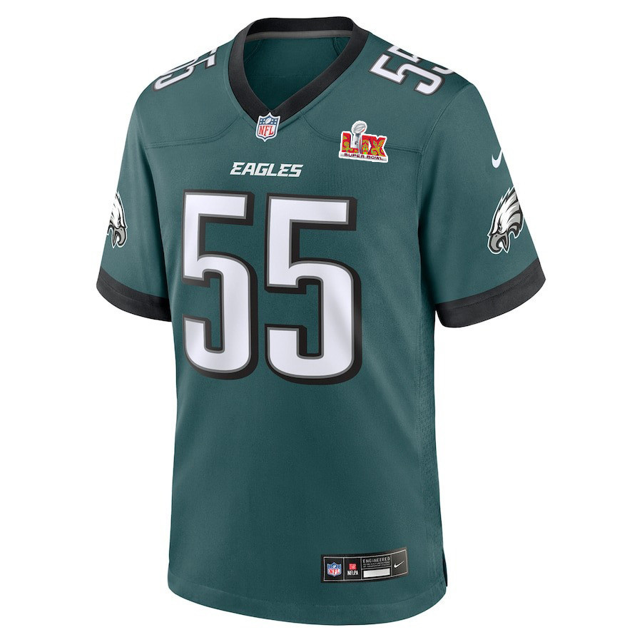 Brandon Graham #55 Philadelphia Eagles Super Bowl LIX Jersey - Men's - Midnight Green