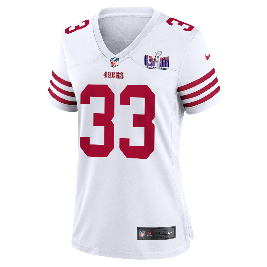 Logan Ryan 33 San Francisco 49ers Super Bowl LVIII Patch Game Women Jersey - White