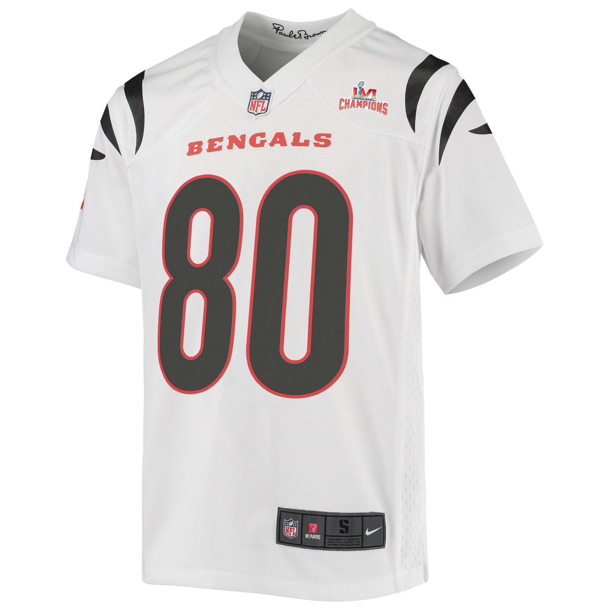 Super Bowl LVI Champions Cincinnati Bengals Mike Thomas 80 White Youth's Jersey Jersey