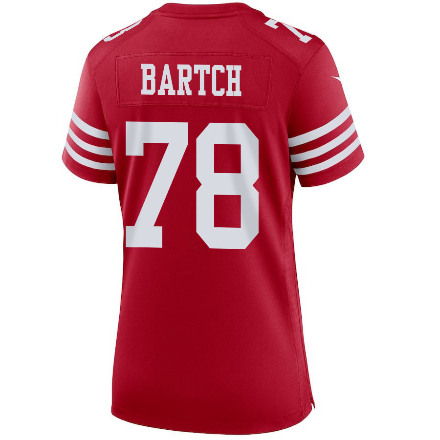 Ben Bartch 78 San Francisco 49ers Super Bowl LVIII Patch Game Women Jersey - Scarlet