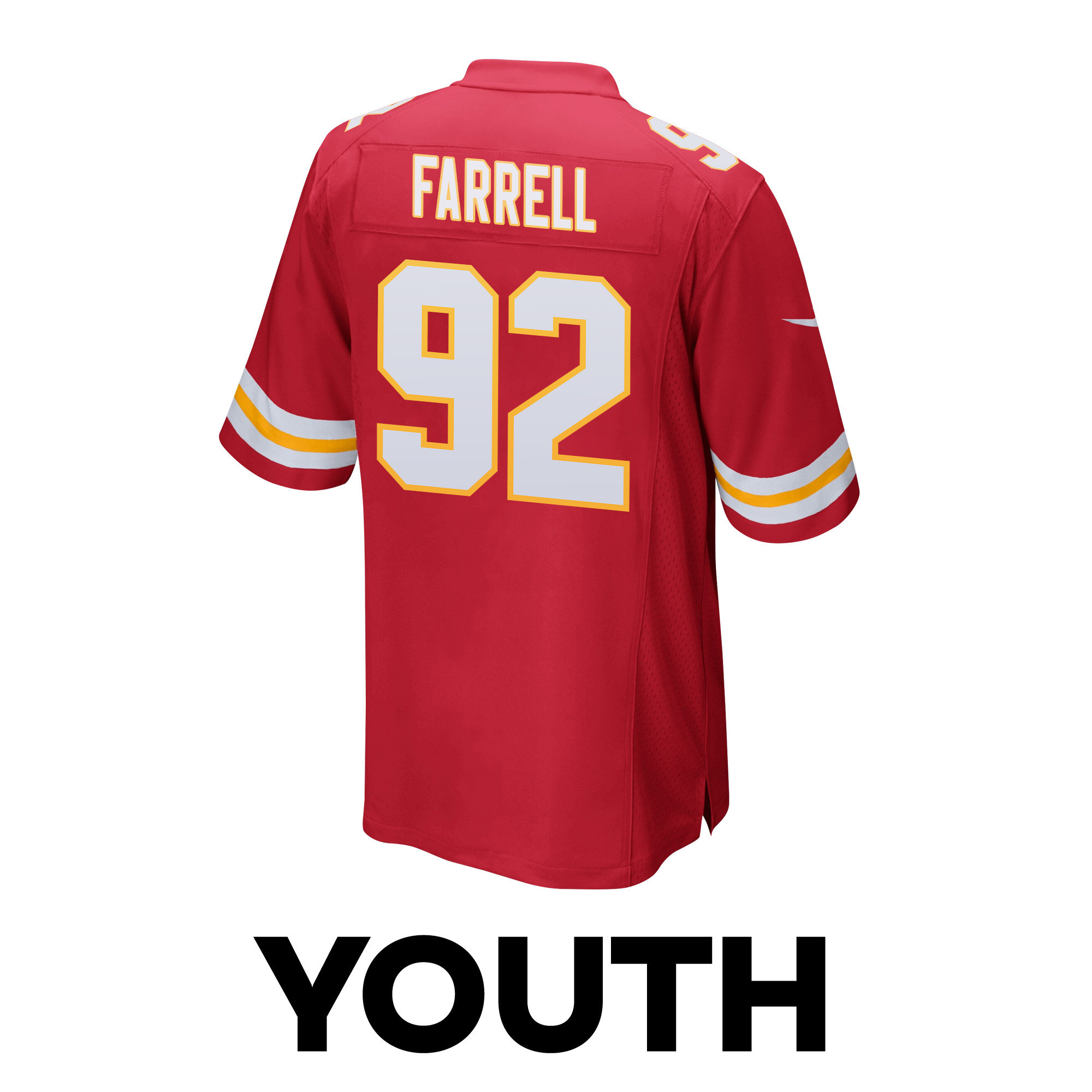 Neil Farrell 92 Kansas City Chiefs Super Bowl LVIII Patch Game YOUTH Jersey - Red