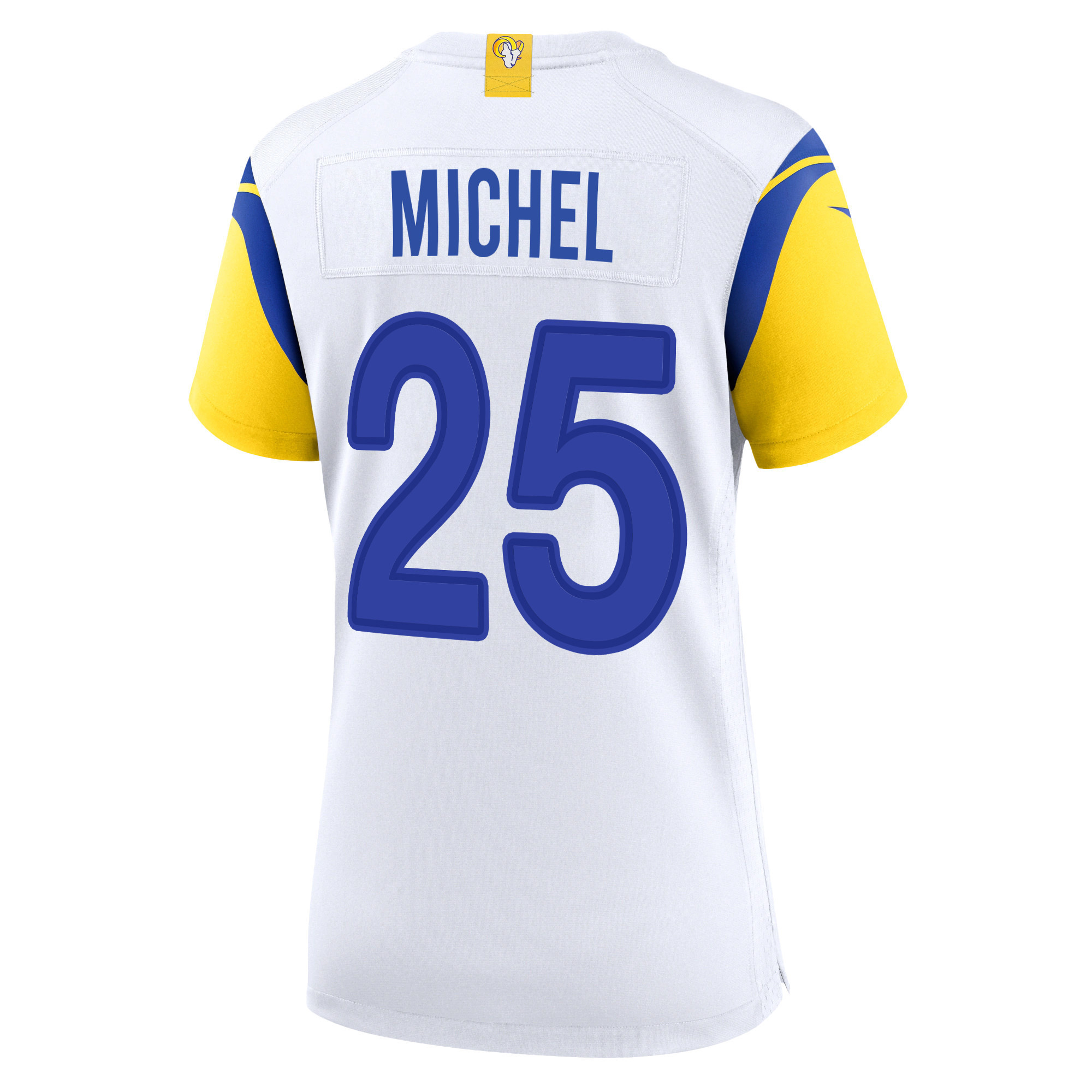 Super Bowl LVI Champions Los Angeles Rams Sony Michel 25 White Women's Jersey Jersey