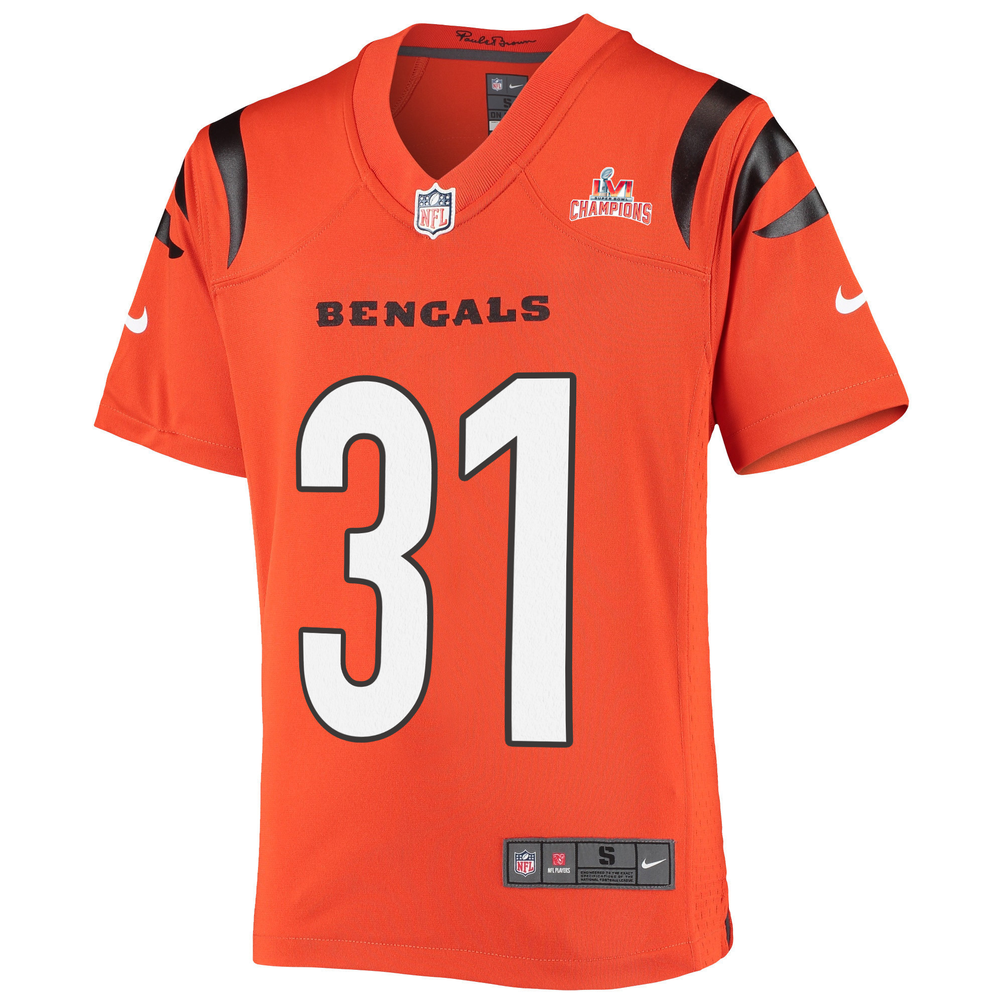 Super Bowl LVI Champions Cincinnati Bengals Michael Thomas 31 Orange Youth's Jersey Jersey