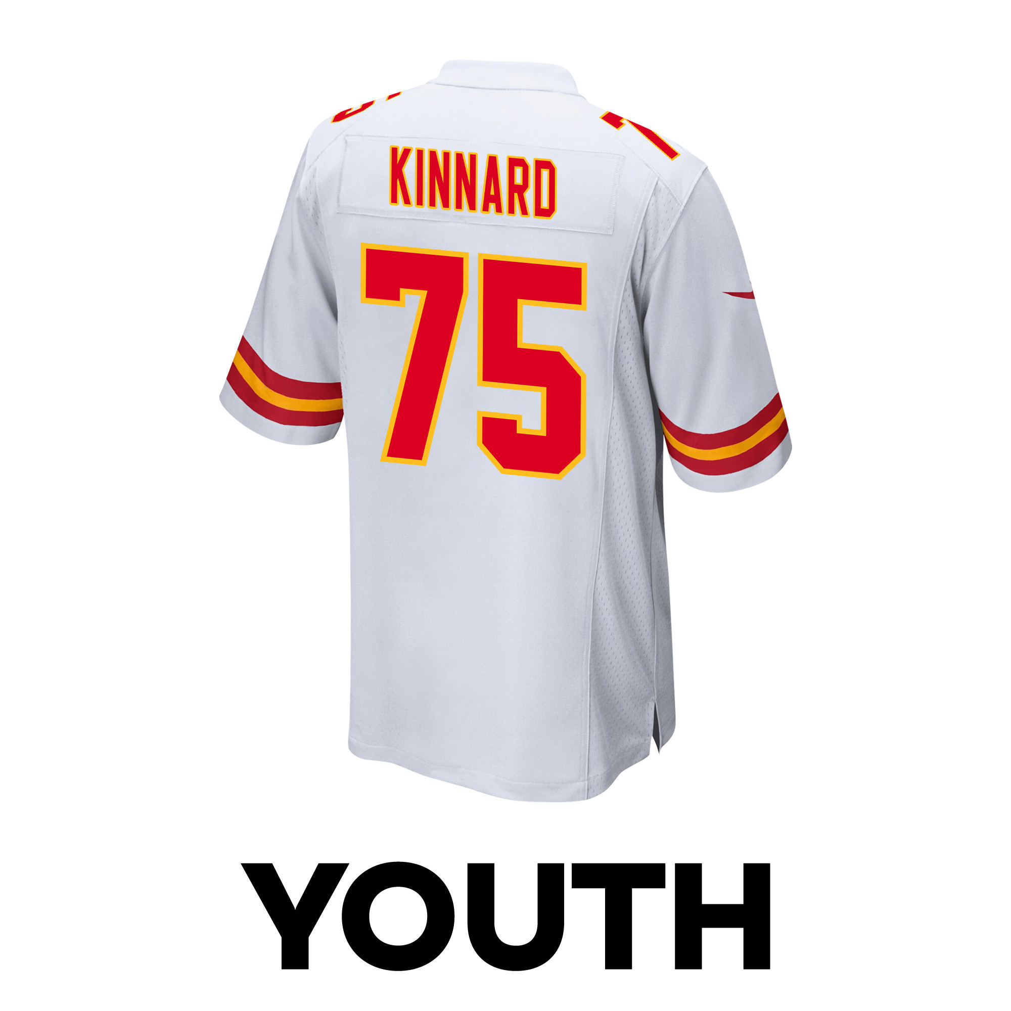 Darian Kinnard 75 Kansas City Chiefs Super Bowl LVIII Patch Game YOUTH Jersey - White