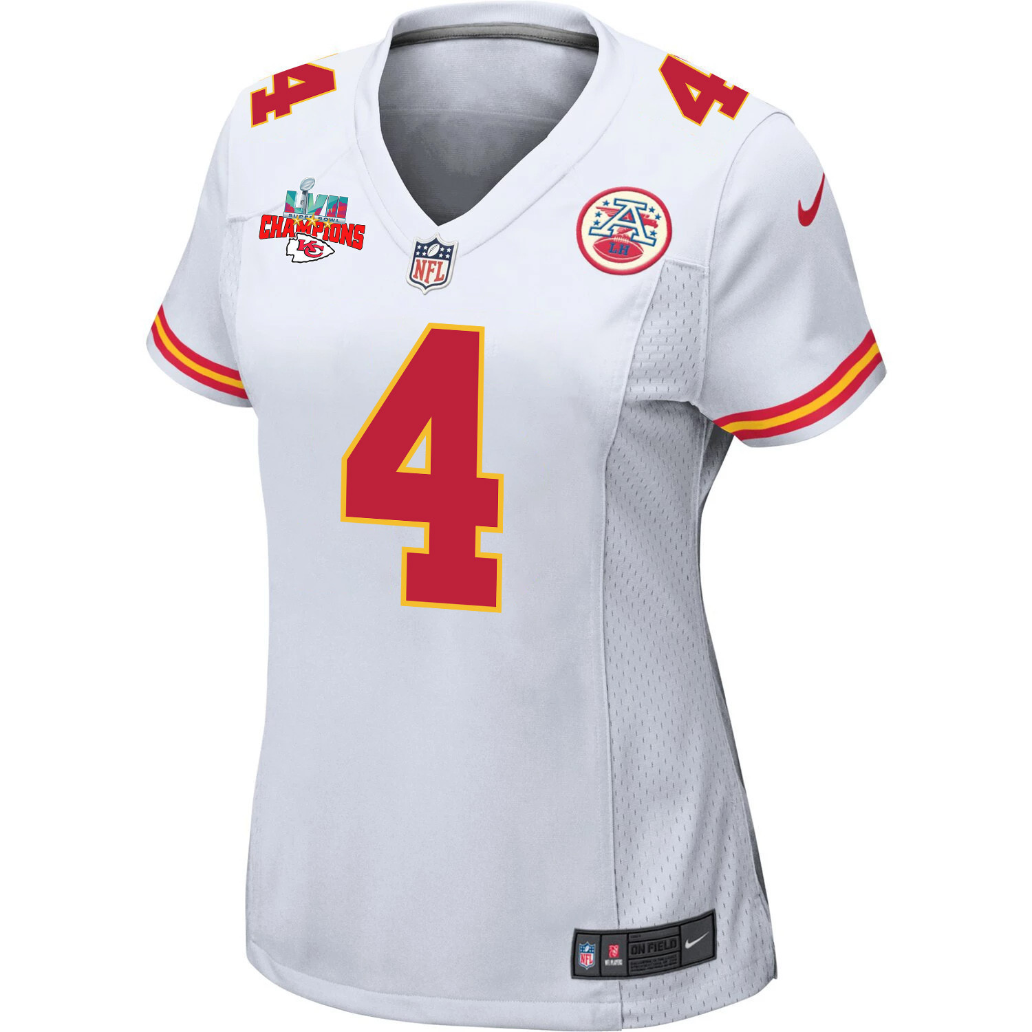 Chad Henne 4 Kansas City Chiefs Super Bowl LVII Champions 3 Stars Women Game Jersey - White