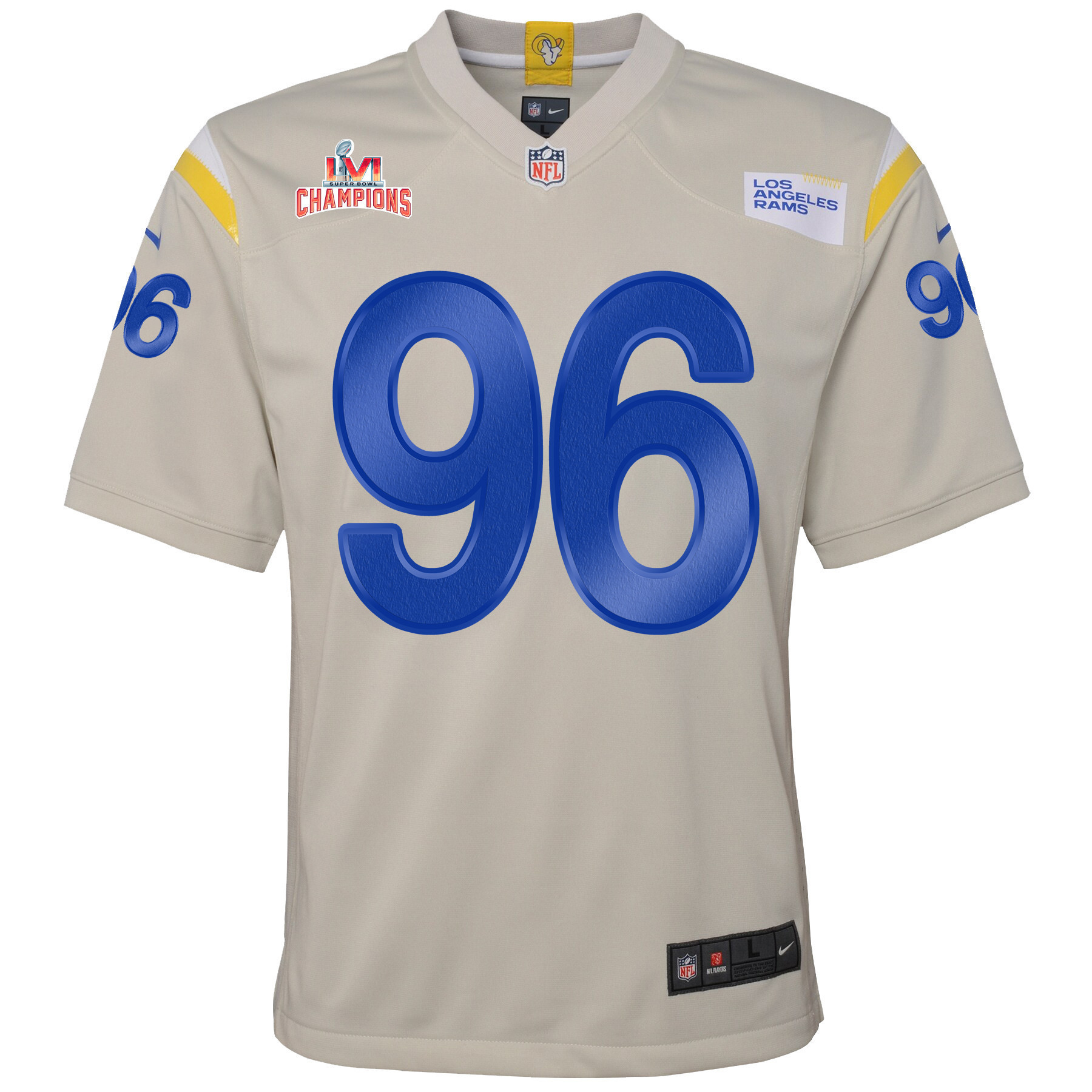 Super Bowl LVI Champions Los Angeles Rams Michael Hoecht 96 Bone Youth's Jersey Jersey