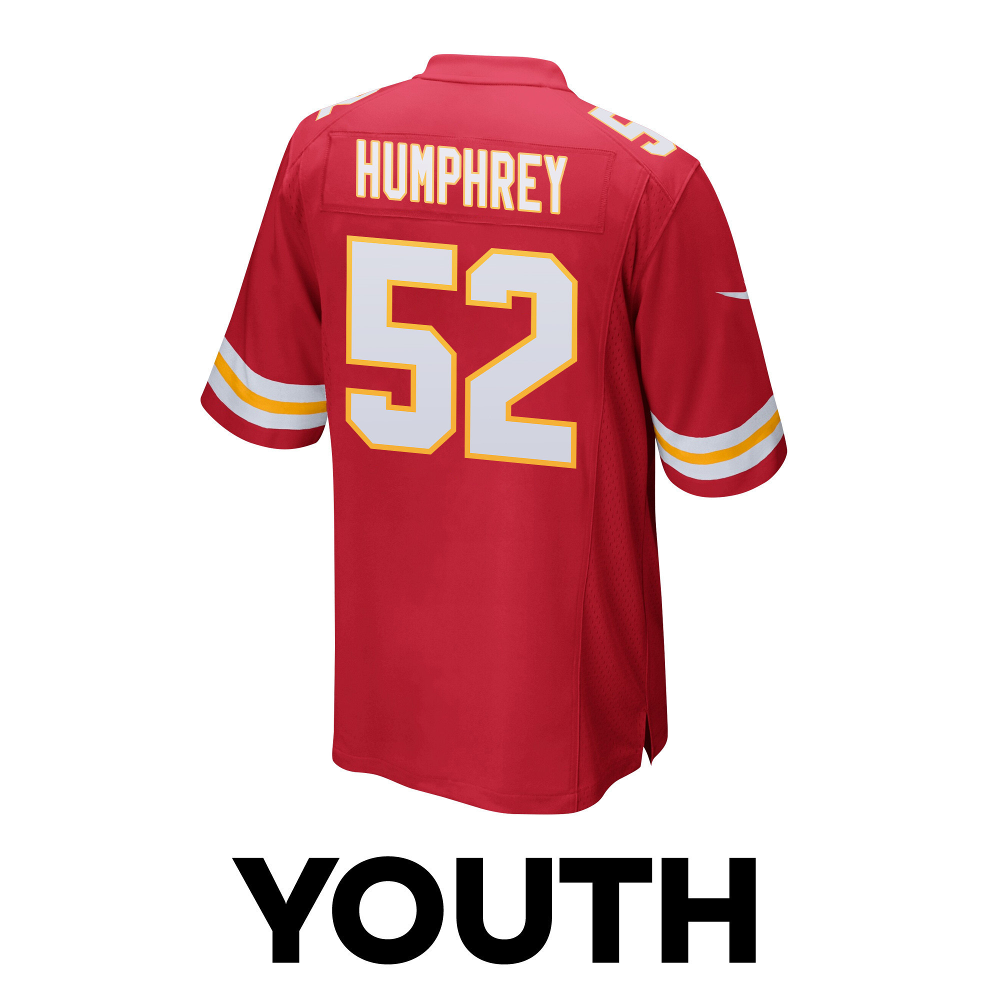 Creed Humphrey 52 Kansas City Chiefs Super Bowl LVIII Patch Game YOUTH Jersey - Red