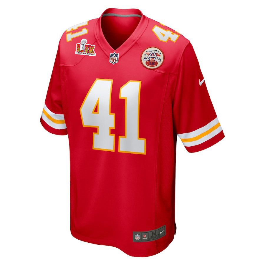 James Winchester #41 Kansas City Chiefs Super Bowl LIX YOUTH Jersey - Red