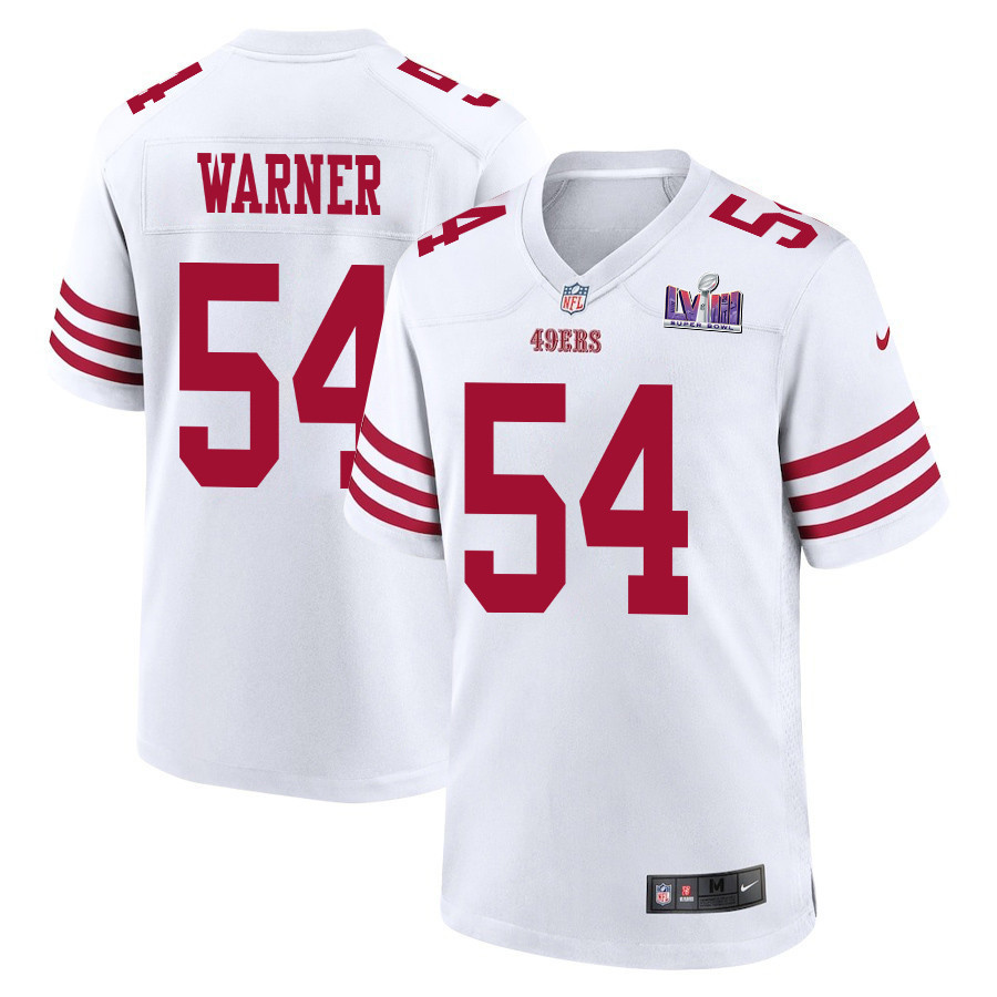 Fred Warner 54 San Francisco 49ers Super Bowl LVIII Patch Game Men Jersey - White