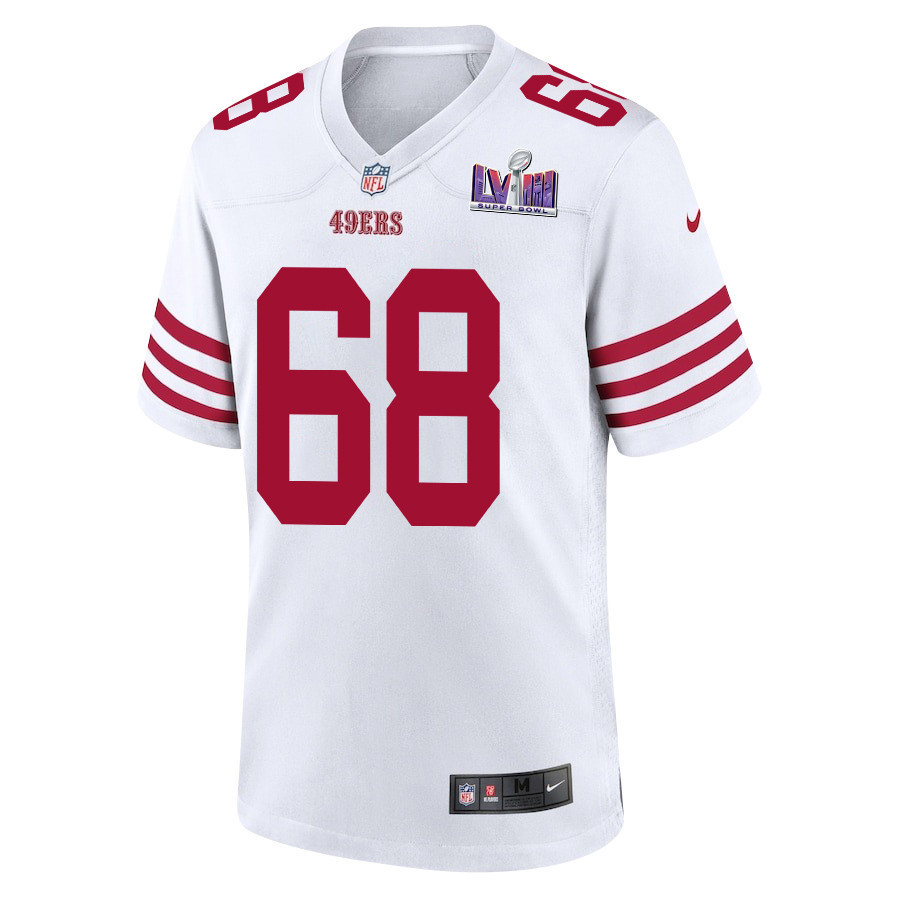 Colton McKivitz 68 San Francisco 49ers Super Bowl LVIII Patch Game Men Jersey - White