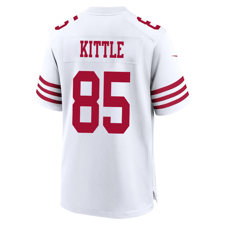 George Kittle 85 San Francisco 49ers Super Bowl LVIII Patch Game Men Jersey - White