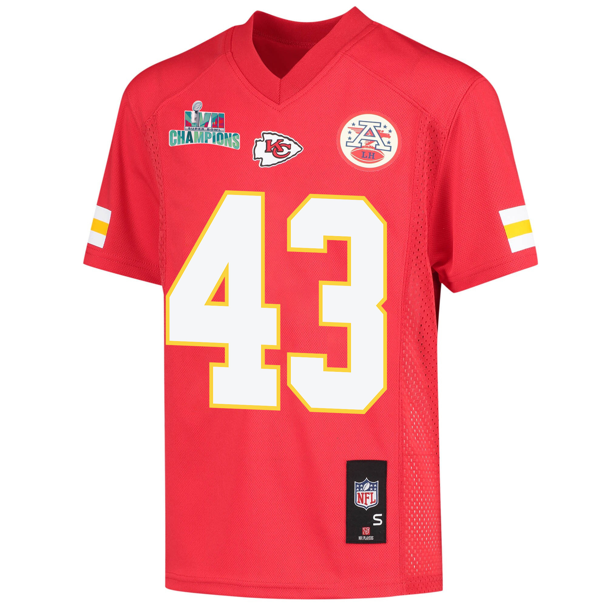 Jack Cochrane 43 Kansas City Chiefs Super Bowl LVII Champions Youth Game Jersey - Red