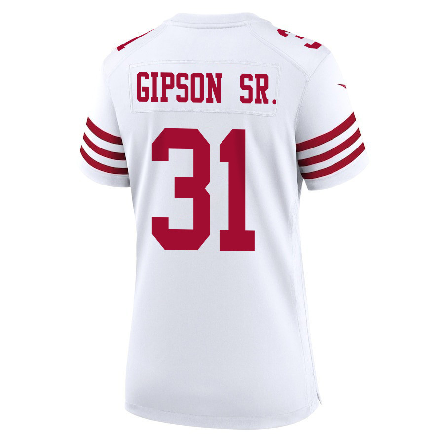 Tashaun Gipson Sr. 31 San Francisco 49ers Super Bowl LVIII Patch Game Women Jersey - White