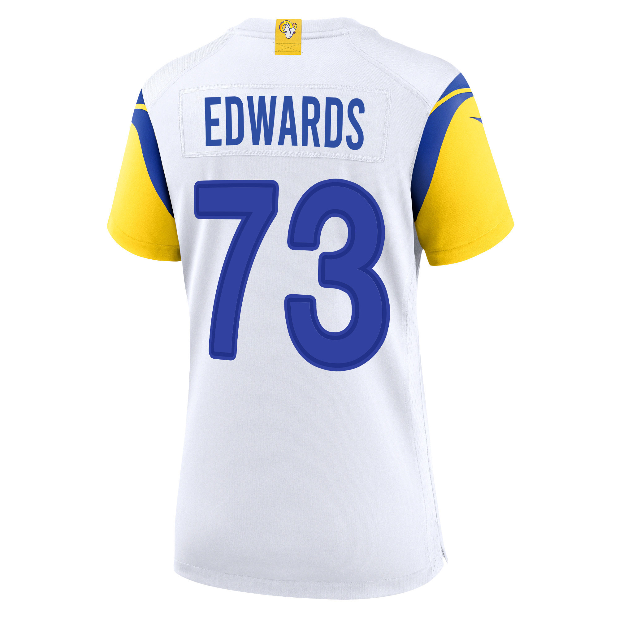Super Bowl LVI Champions Los Angeles Rams David Edwards 73 White Women's Jersey Jersey
