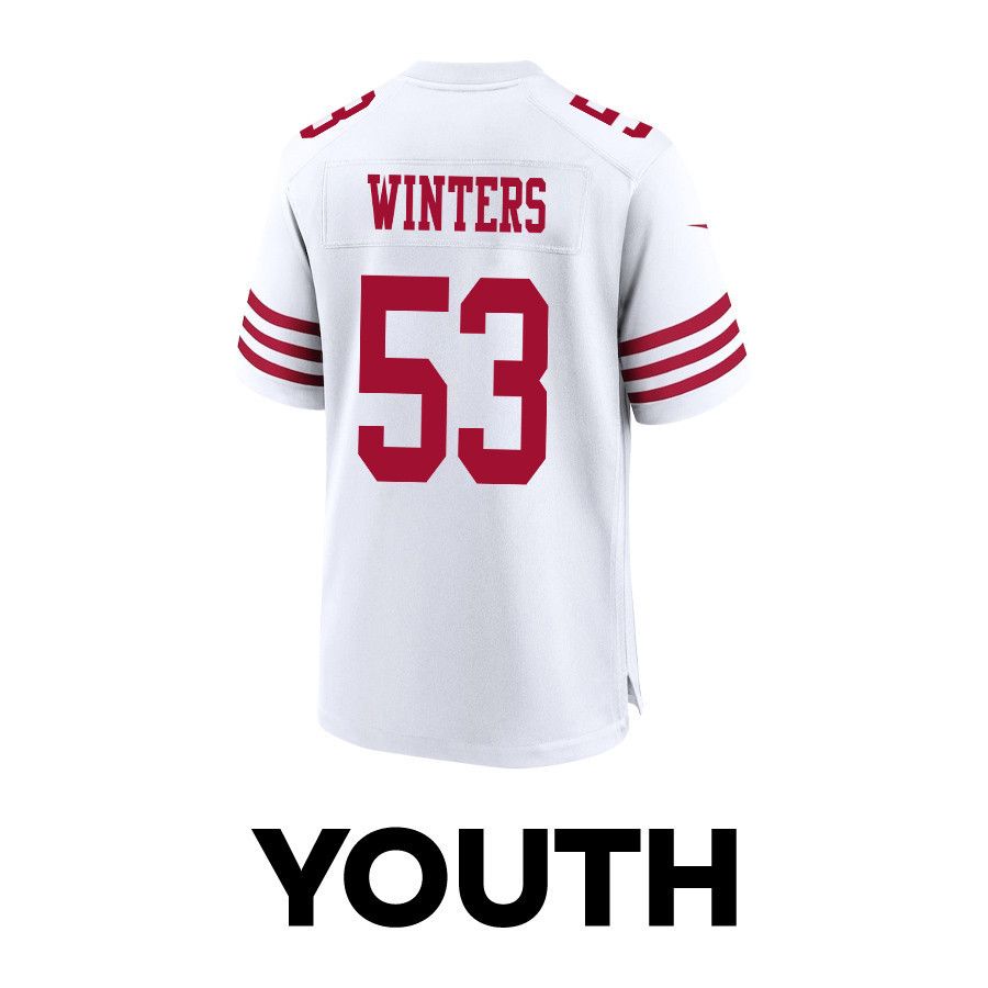 Dee Winters 53 San Francisco 49ers Super Bowl LVIII Patch Game YOUTH Jersey - White