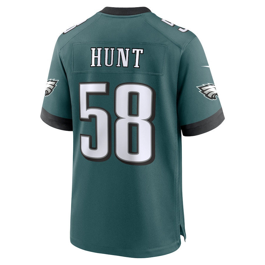 Jalyx Hunt #58 Philadelphia Eagles Super Bowl LIX YOUTH Jersey - Midnight Green