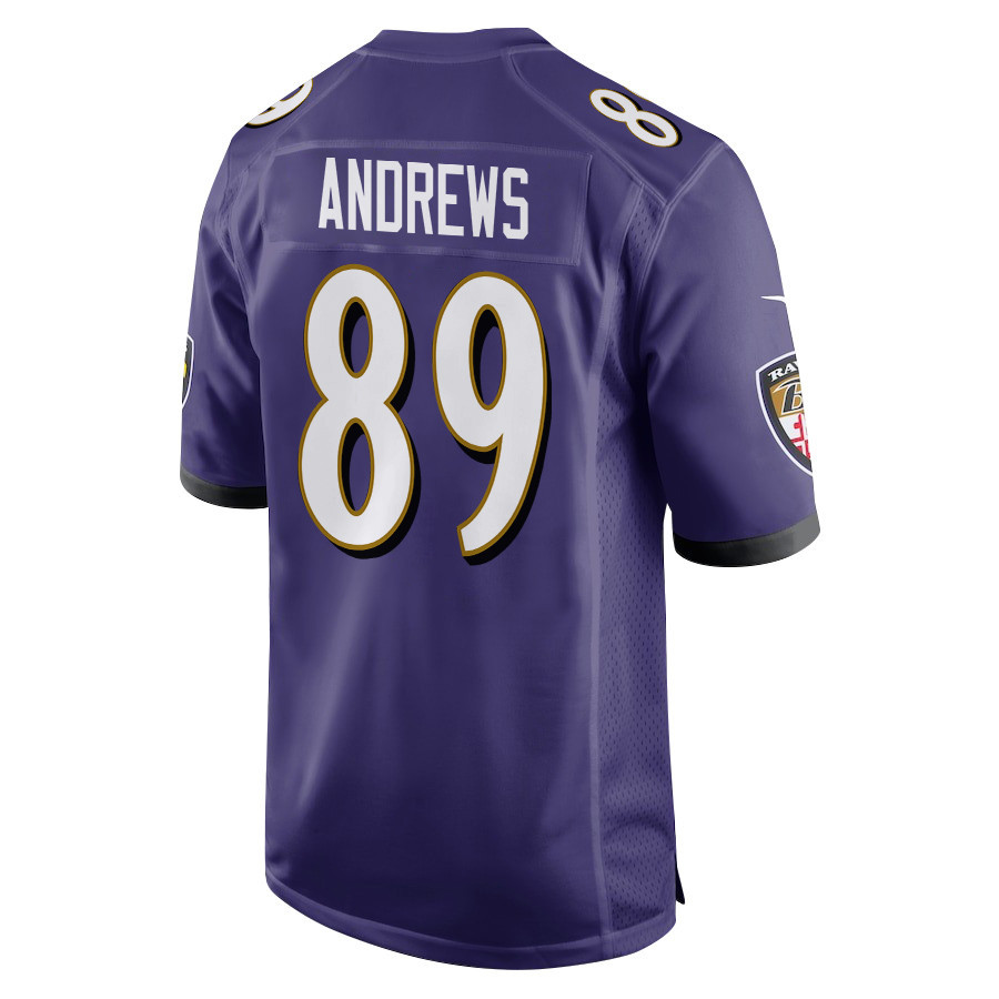 Mark Andrews 89 Baltimore Ravens Super Bowl LIX New Orleans Patch Game Men Jersey - Purple