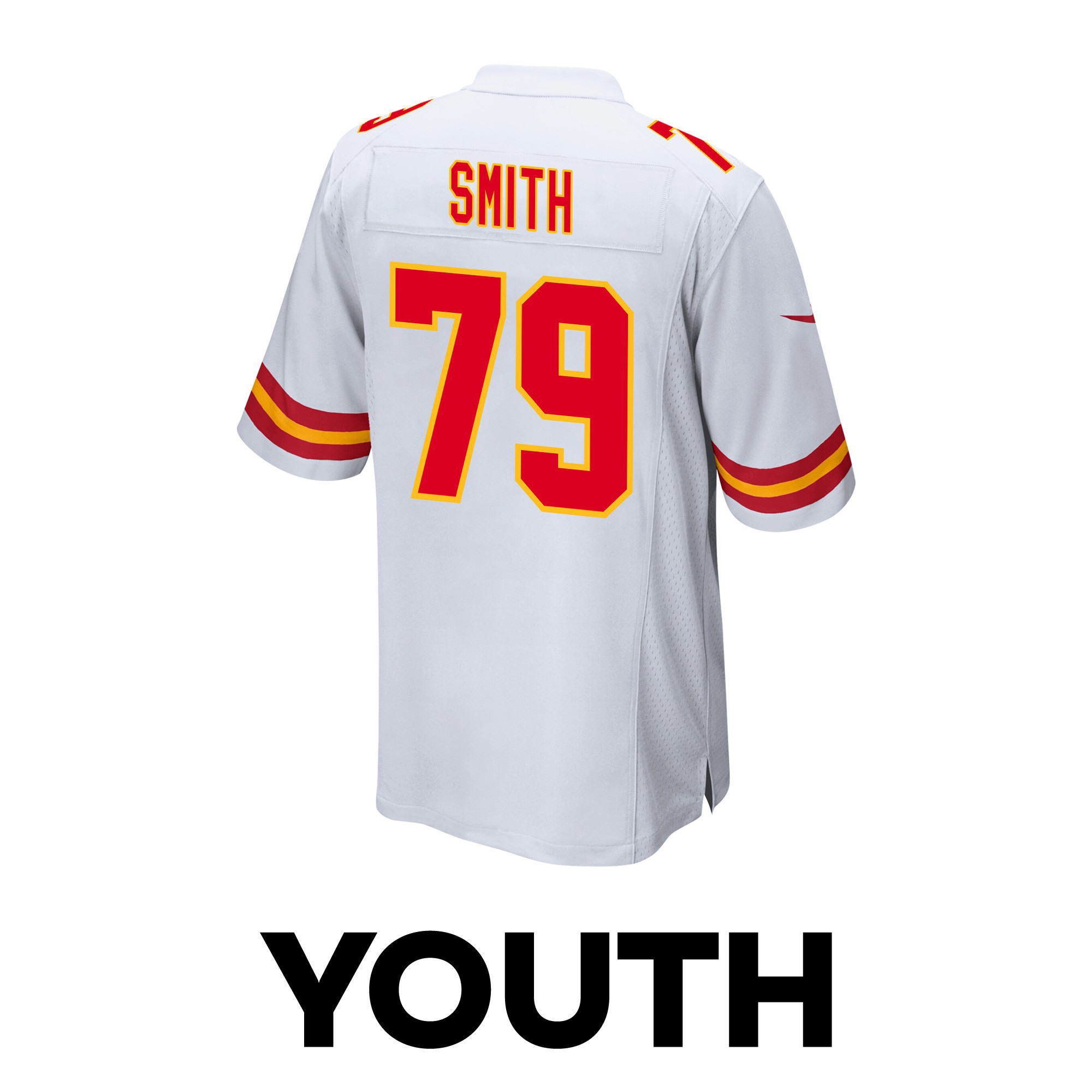 Donovan Smith 79 Kansas City Chiefs Super Bowl LVIII Patch Game YOUTH Jersey - White
